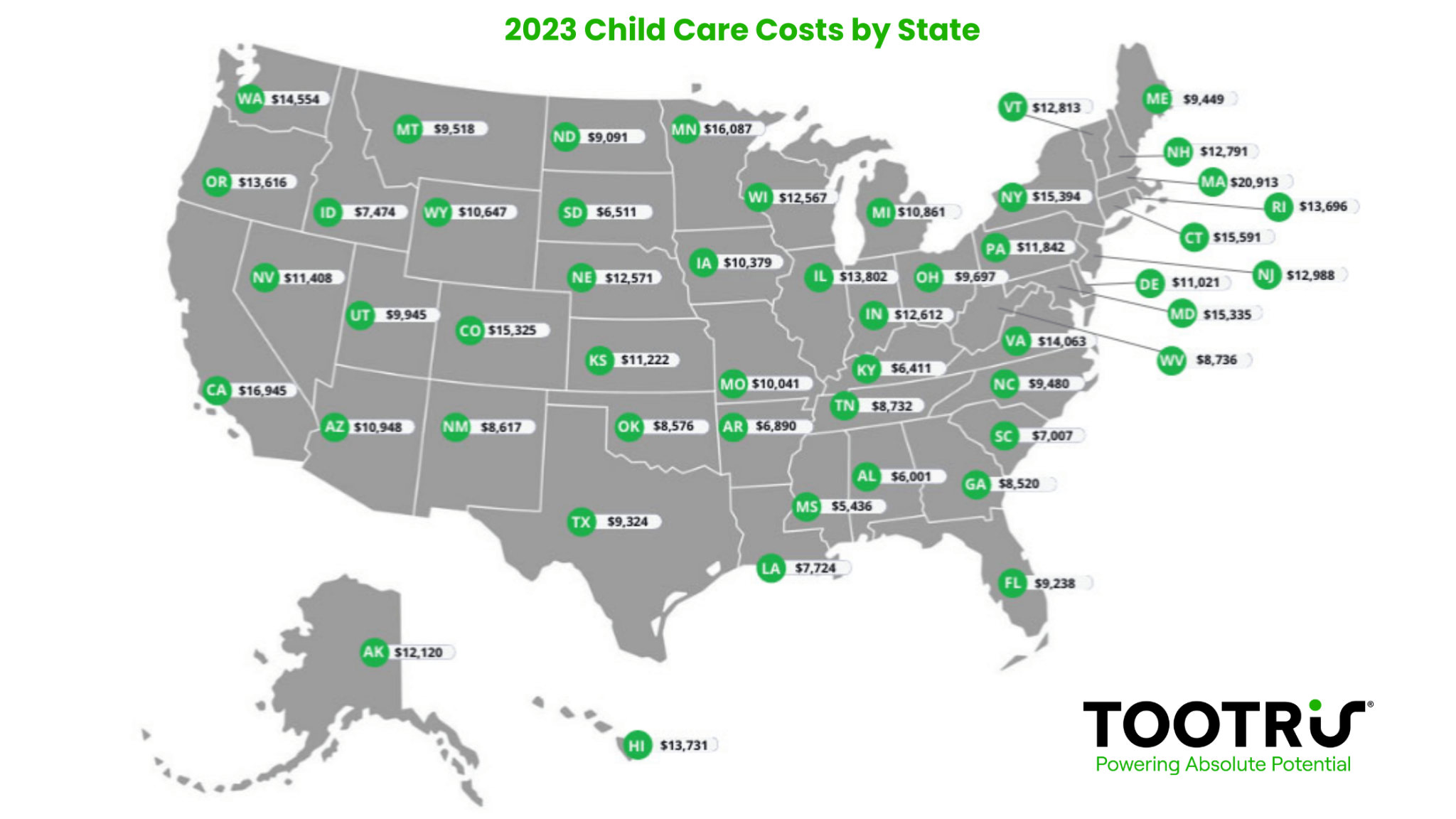 True Cost of Child Care by State (Updated December 2023)