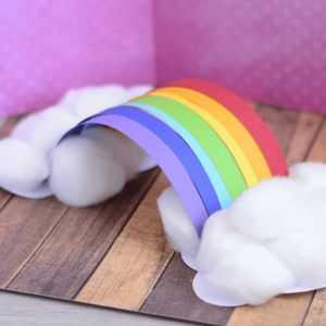 Simple 3D Rainbow Paper Craft - Source: Easy, Peasy and Fun