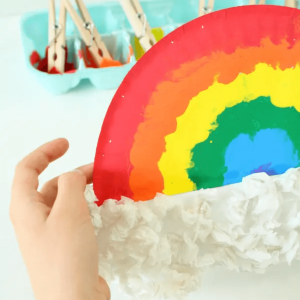 Pom Pom Painted Rainbow - Source: Fantastic Fun and Learning