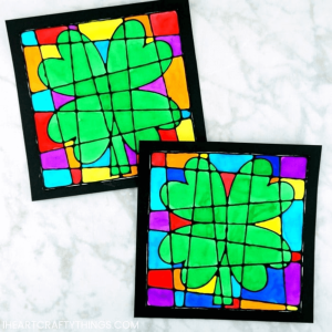 Shamrock Stained Glass - Source: iHeart Crafty Things